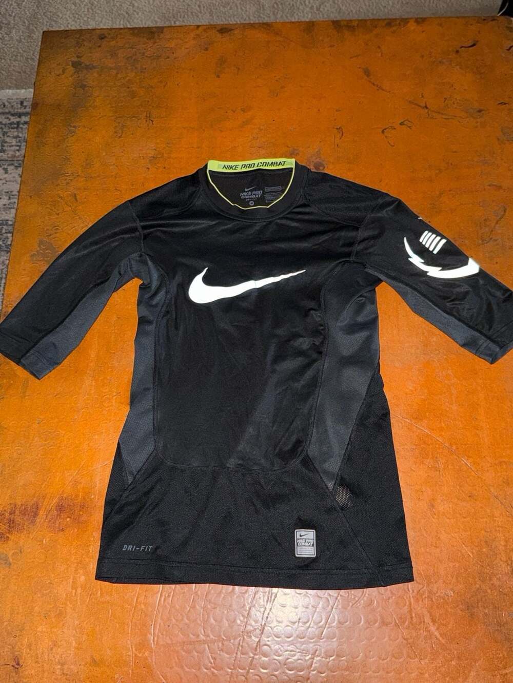Nike Pro Combat Compression Shirt Size M Black Long Sleeve Dri-Fit